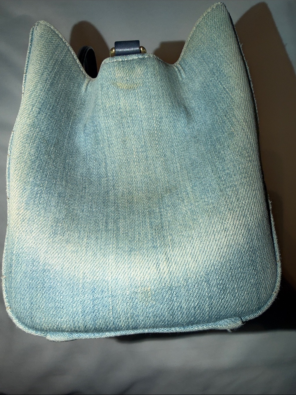 Gucci Small GG Marmont Matelassé Denim Pearl Tote Bag - Picture 4 of 16